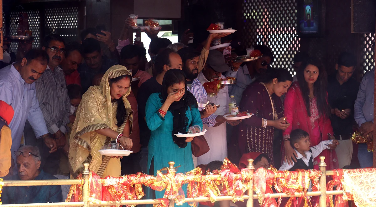 Large crowds of devotees pay obeisance at Mata Kheer Bhawani temple on Jyestha Ashtami
