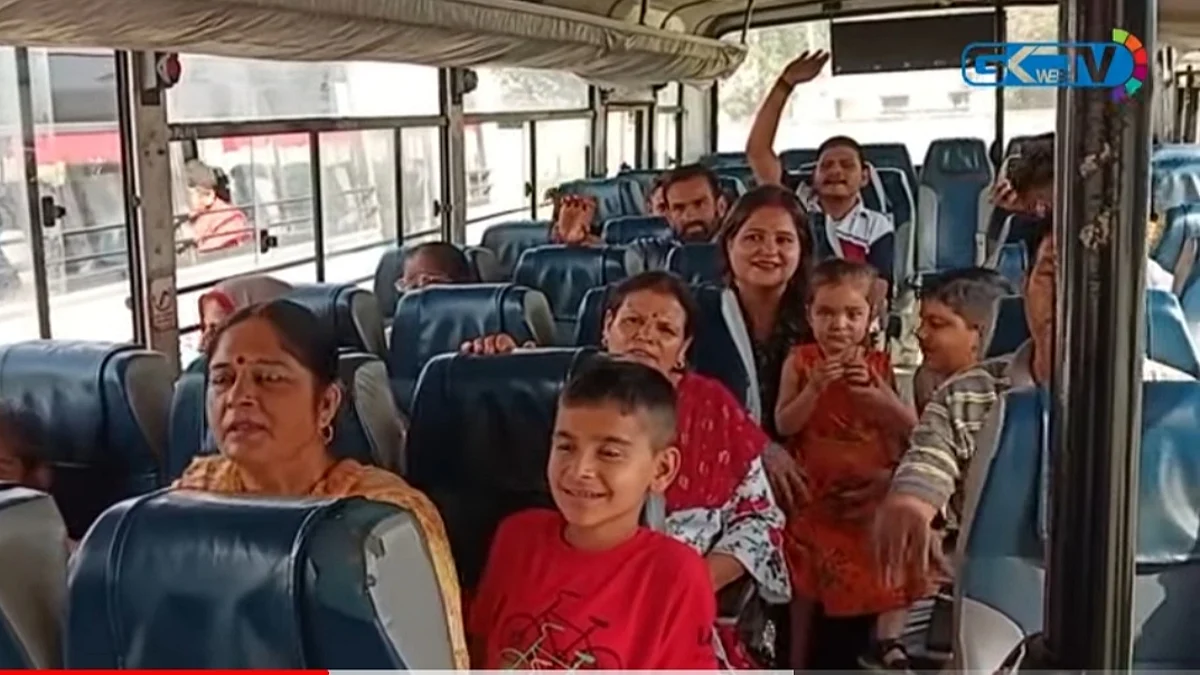 Amid tight security arrangements nearly 250 devotees, mostly migrant Kashmiri pandits, left Jammu on Tuesday in a fleet of government arranged buses to pay obeisance at the revered Kheer Bhawani temple in central Kashmir's Ganderbal district, officials said.