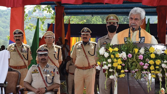 Brave officers will do best to serve Maa Bharti; uphold JKP’s dignity: LG Sinha
