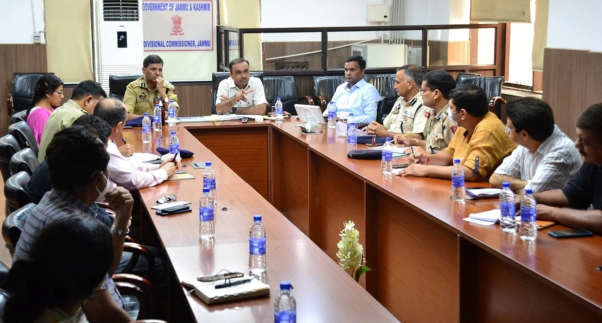 Div Com Jammu and other top officials during an arrangement review meeting for Baba Budha Yatra.