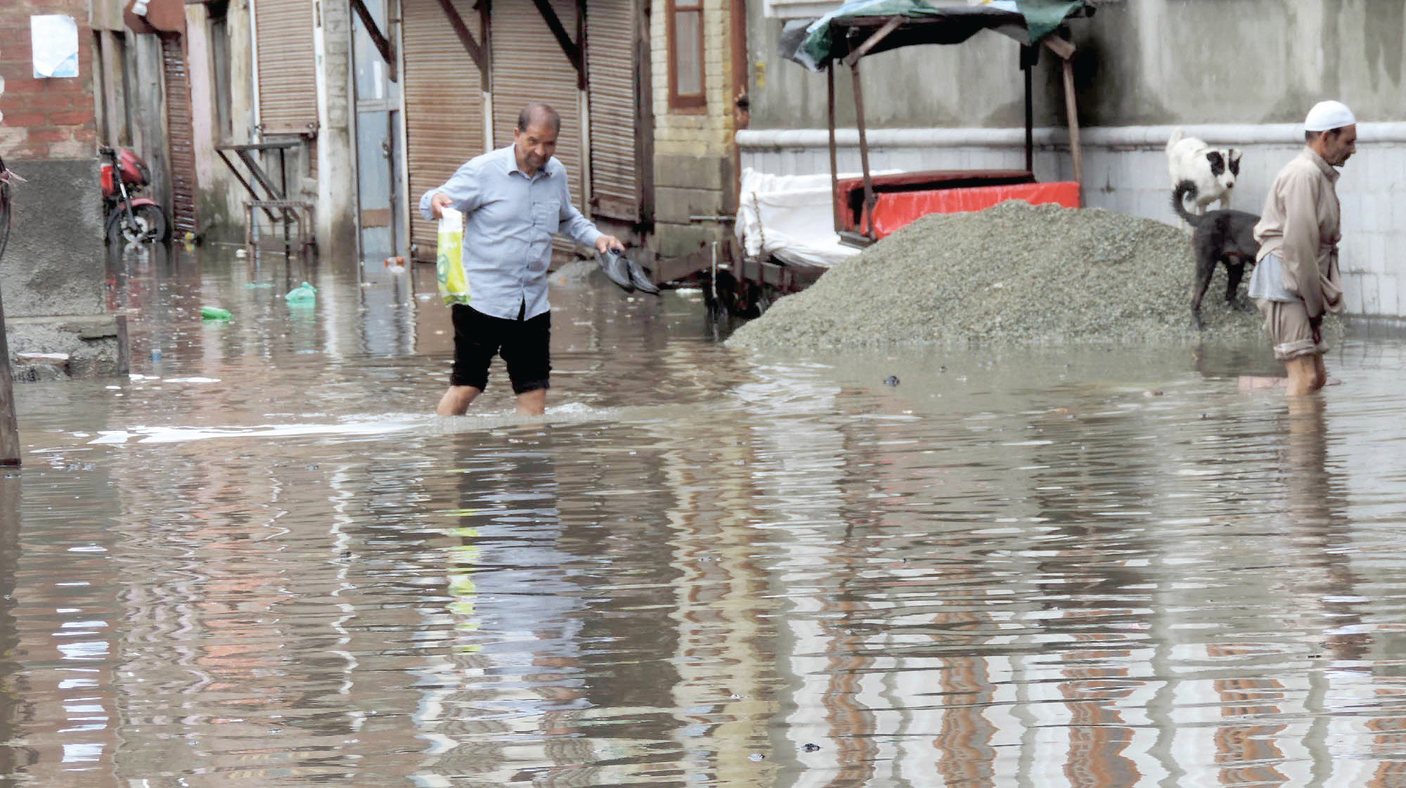 Locals and traders said that the routine commute and trade get affected due to water logging.