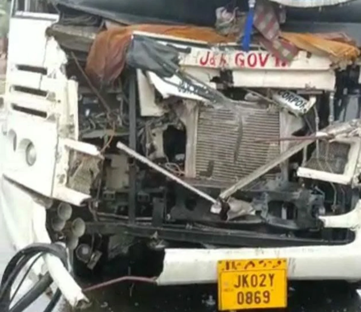 At least 20 Amarnath Yatris were injured after the bus they were traveling in was hit by a tipper in Badragund area of Qazigund in south Kashmir's Kulgam on Thursday, officials said here.