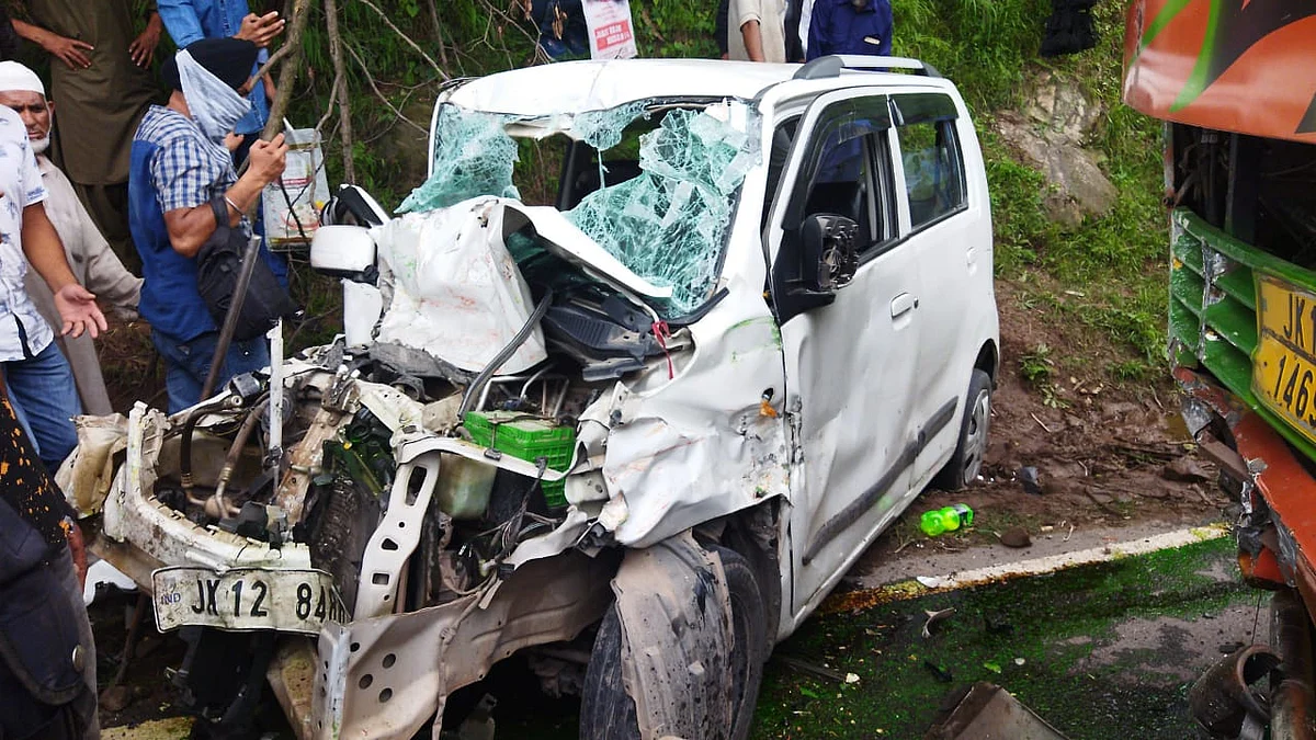 A man was killed while his wife and daughter sustained critical injuries in a road accident at Sanai on Poonch highway on Wednesday.