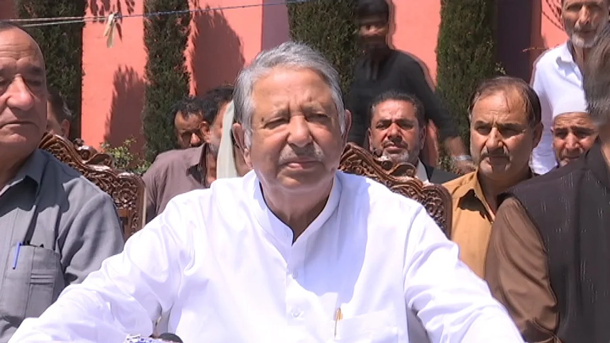 Former PCC president Peerzada Mohammad Sayeed during a presser on Wednesday August 31, 2022
