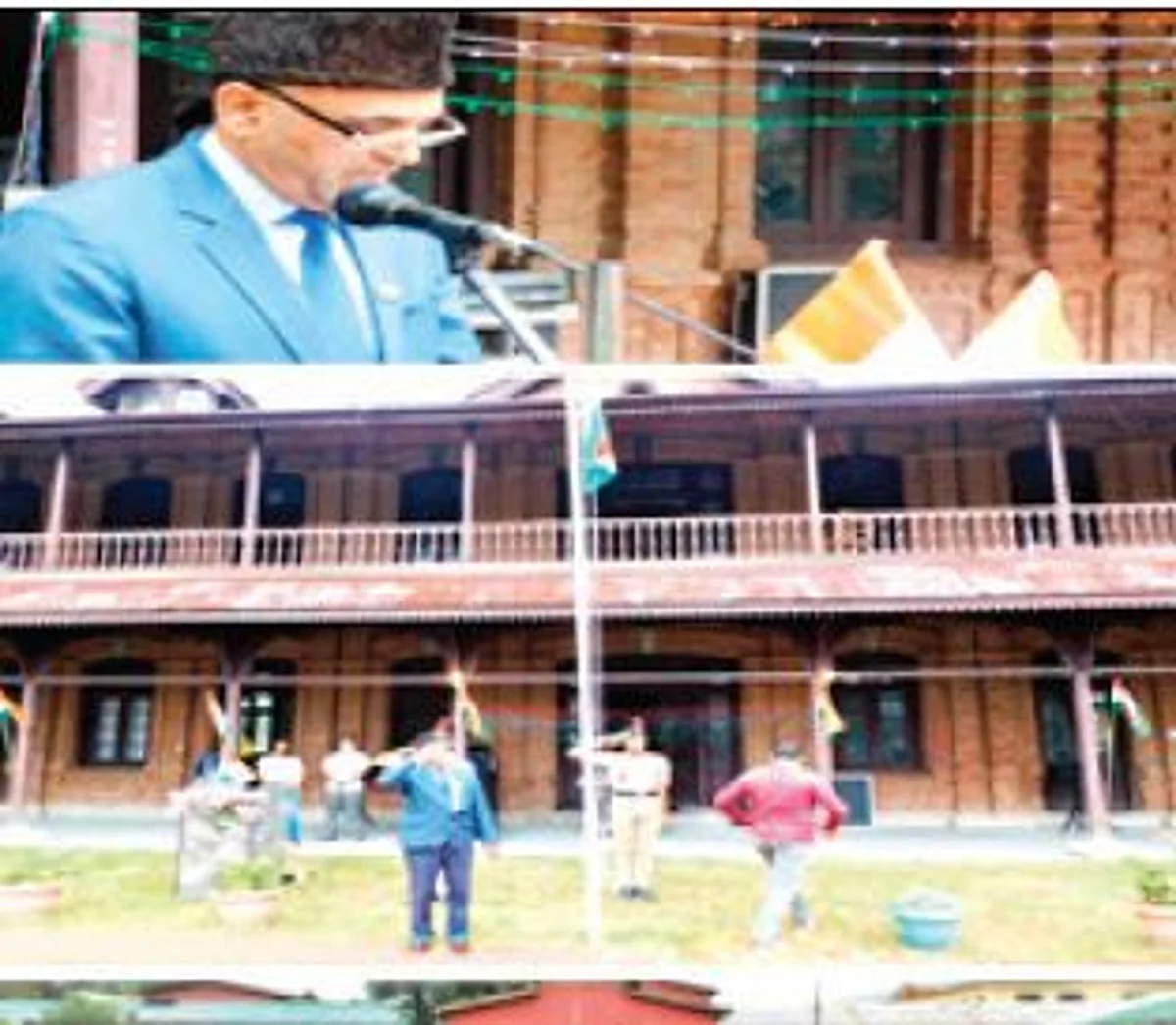 Principal also paid glorious tributes to martyrs of Indian Independence. His address was followed by the march-past presented by NCC cadets of the college.