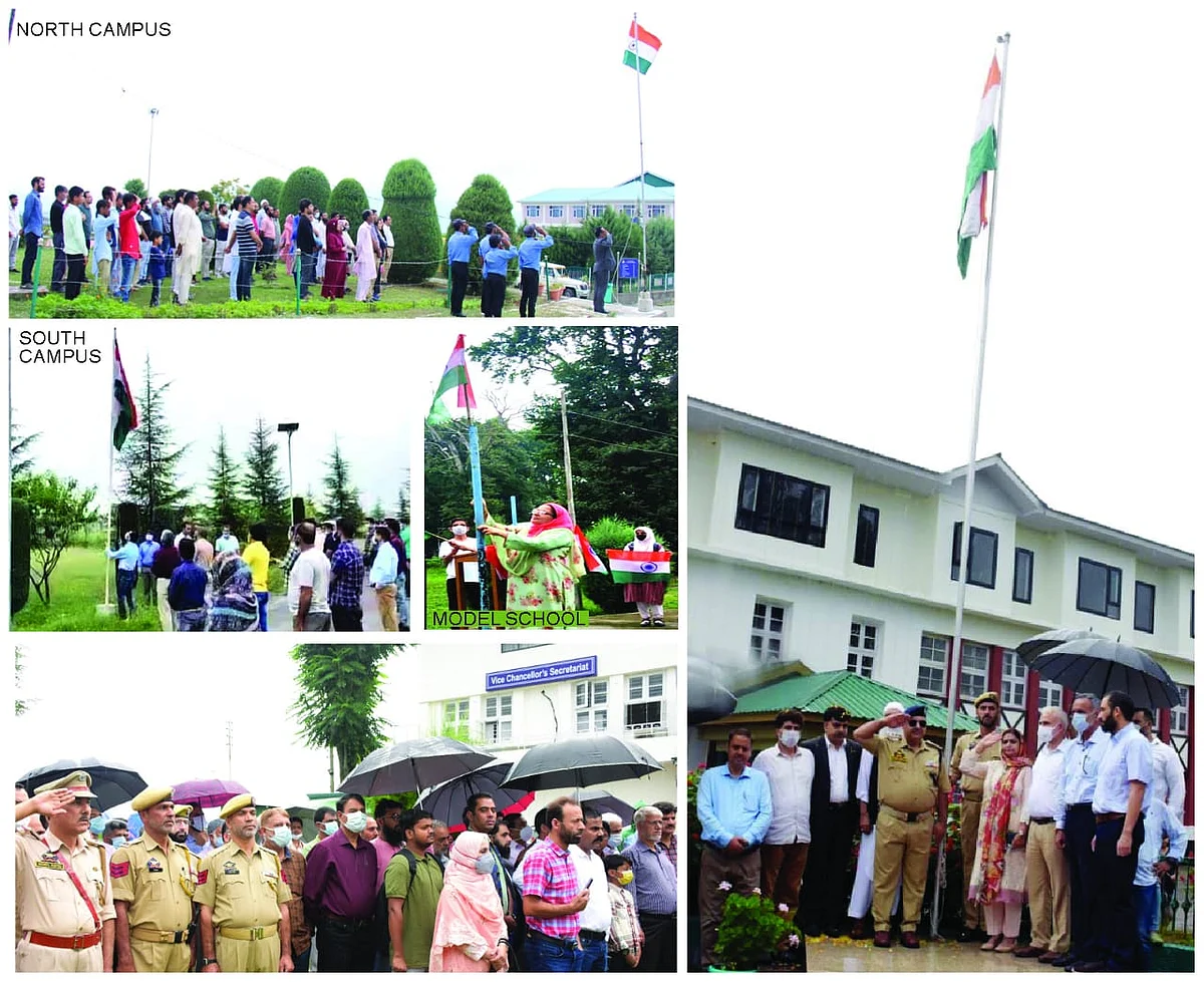 The National Flag was on Monday hoisted at the main and satellite campuses of the University of Kashmir with full honour and respect to celebrate the country's 75th year of Independence.