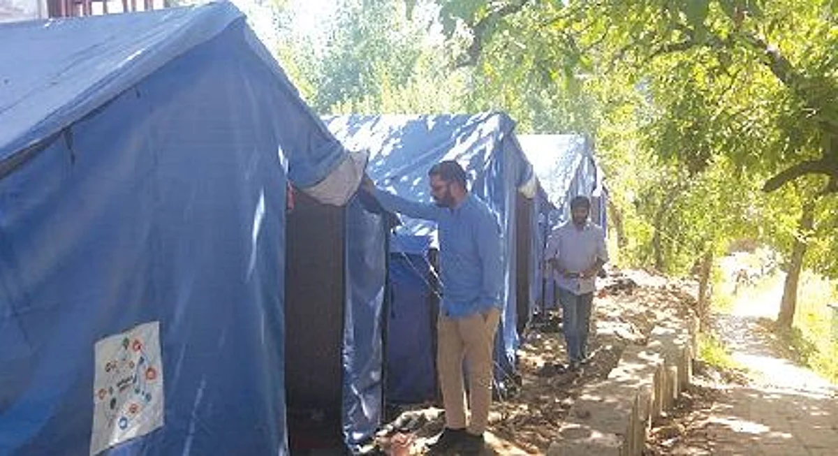 An official said that four tents had been established on the school premises where classes were being conducted smoothly.