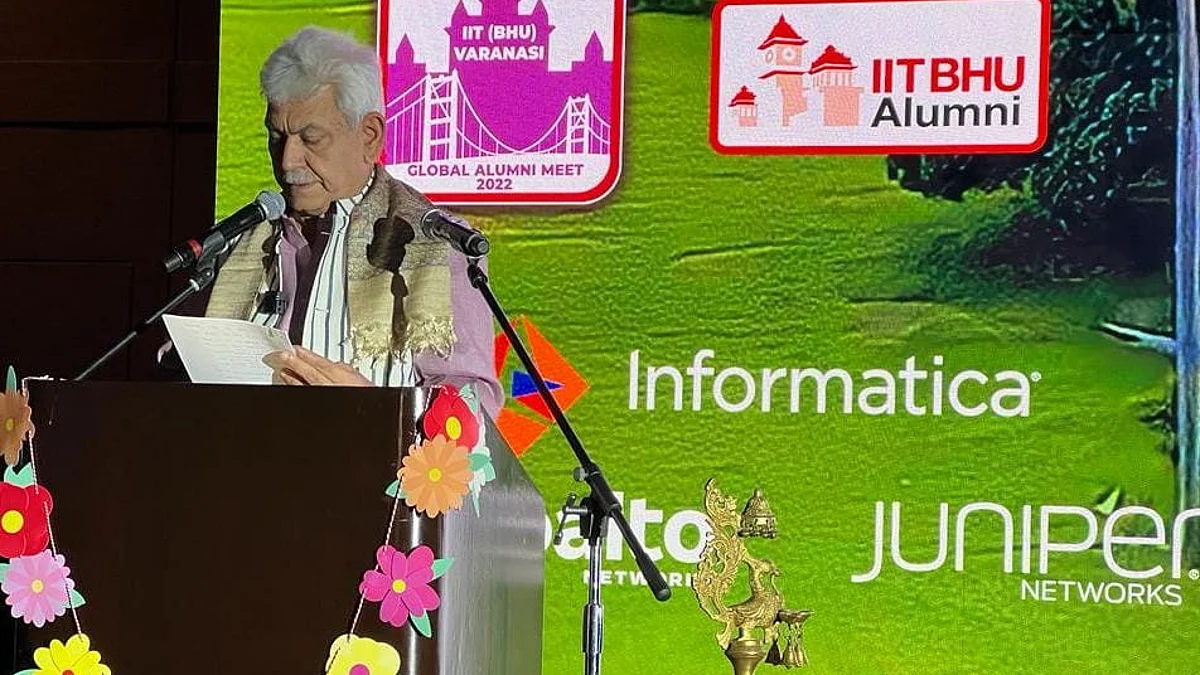 Lieutenant Governor Manoj Sinha addressed the IIT BHU Global Alumni Meet at Santa Clara, California on Sunday.