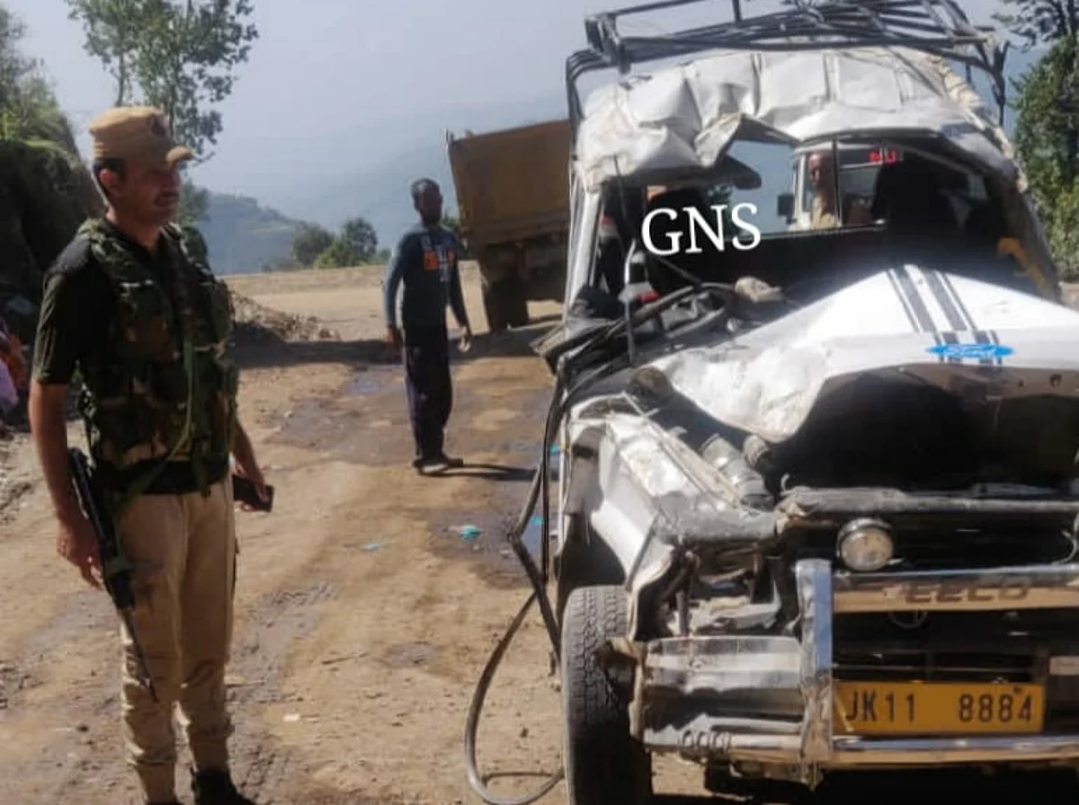 Eight people were injured when a taxi cab they were travelling in skidded off the road and overturned in Rajouri district on Thursday.
