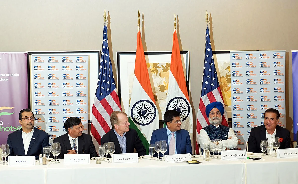 Union Minister of Commerce and Industry Piyush Goyal at India-US Strategic Partnership Forum, in San Francisco on Tuesday.