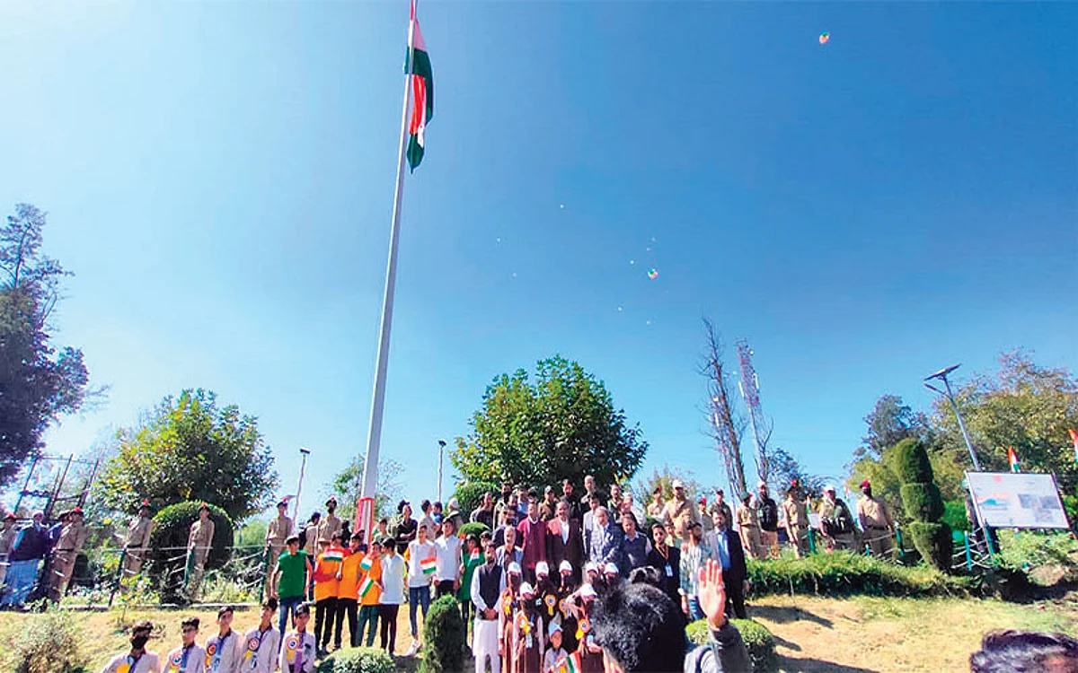 108 feet high National Flag hoisted at Langate