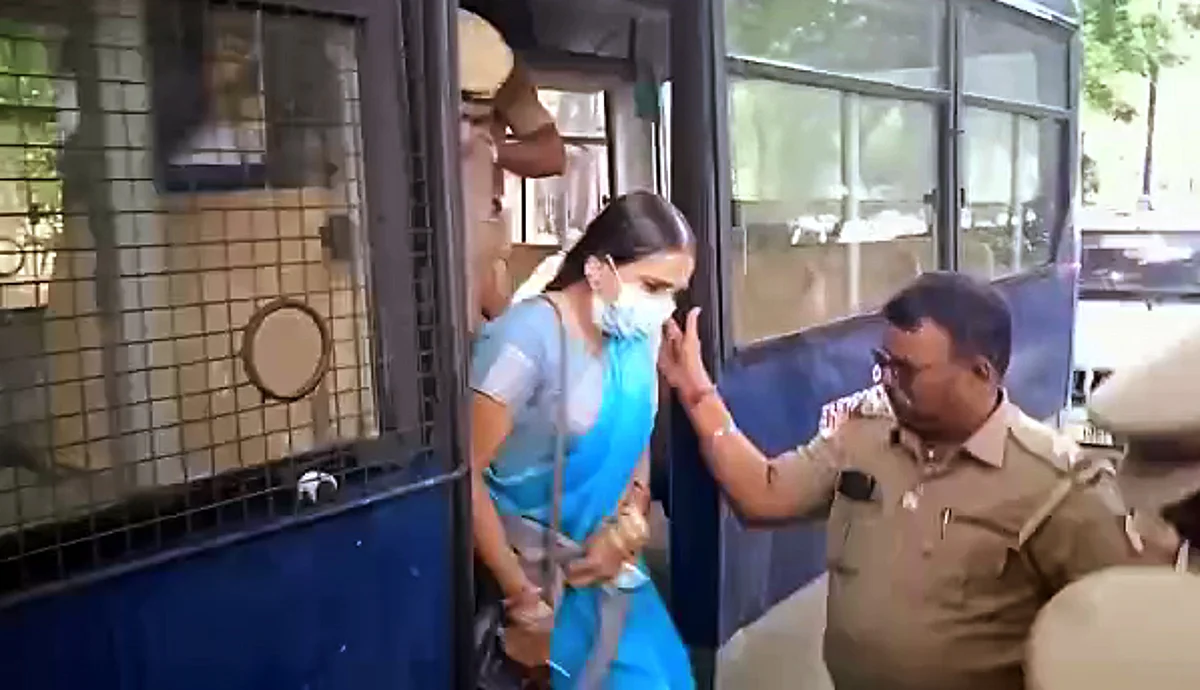 Nalini Sriharan, one of the six convicts in the Rajiv Gandhi murder case, was released from the Vellore jail after spending 31 years in the jail following the Supreme Court order, in Vellore on Saturday.
