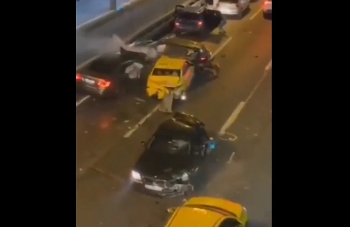 Traffic is disrupted even as vehicles collide along a highway in Turkey after an earthquake of magnitude 5.9 hit the region on Wednesday.