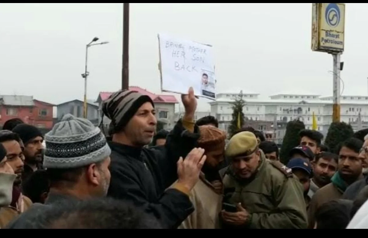 Family members hold protest to demand whereabouts of missing AMU student