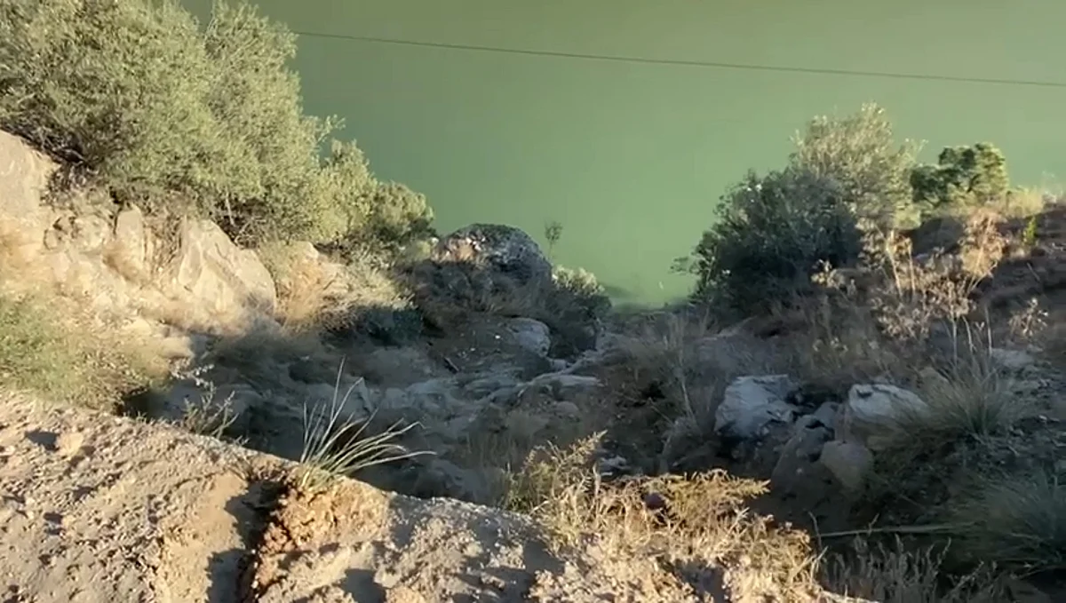 Spot where car skid into river