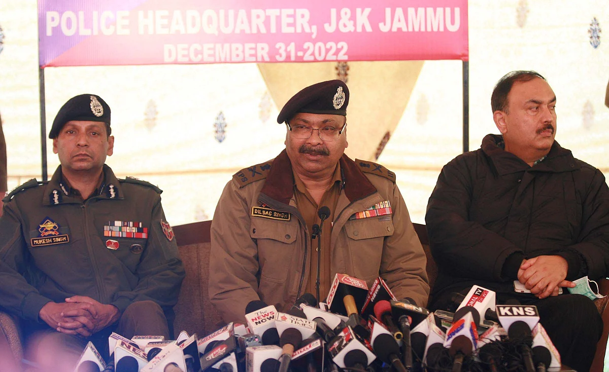 DGP addressing a news conference in Jammu on Saturday.