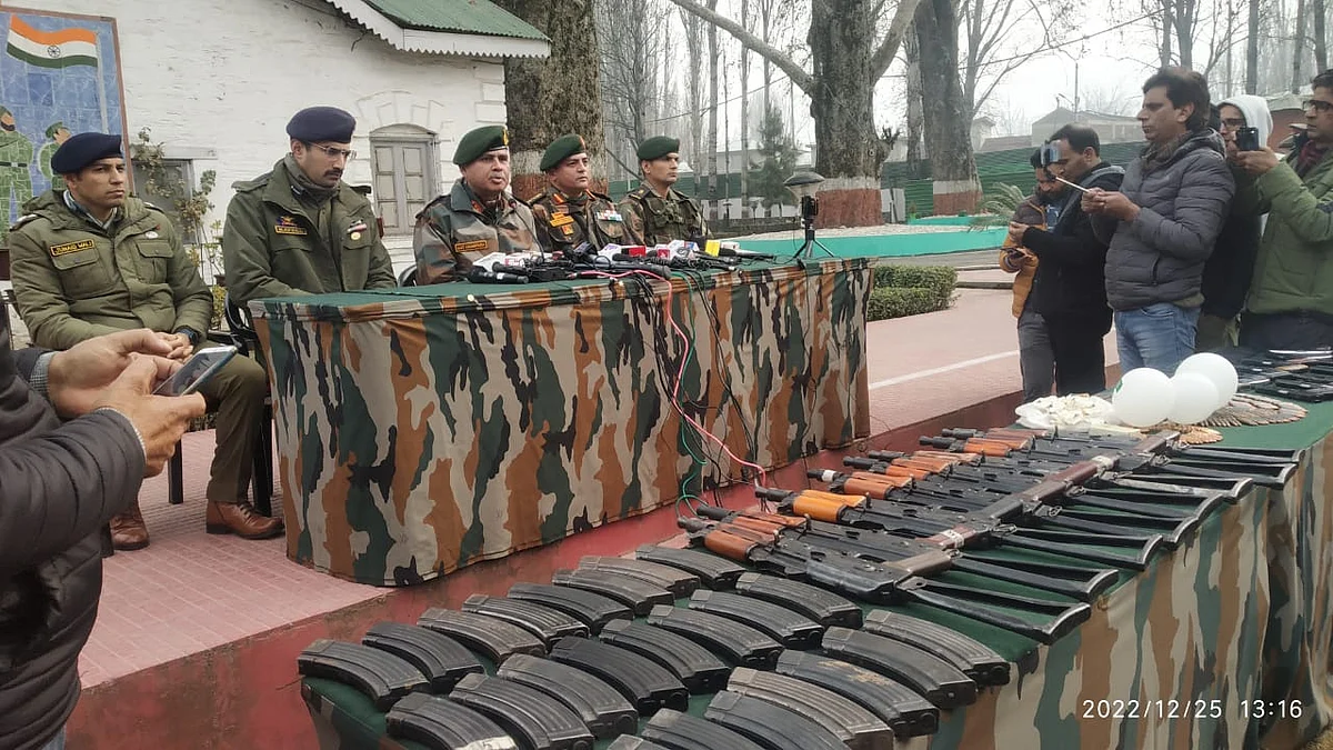 Major consignment of arms recovered in Uri.