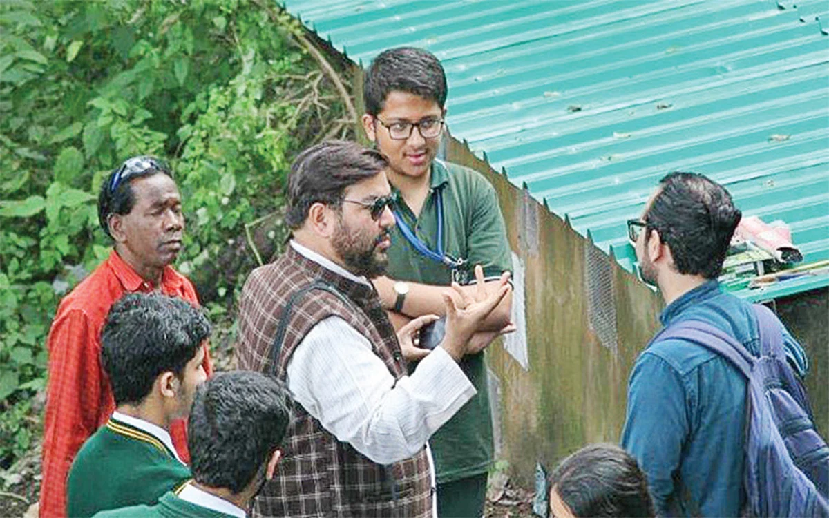 Author with St Luke's School students at Compost site