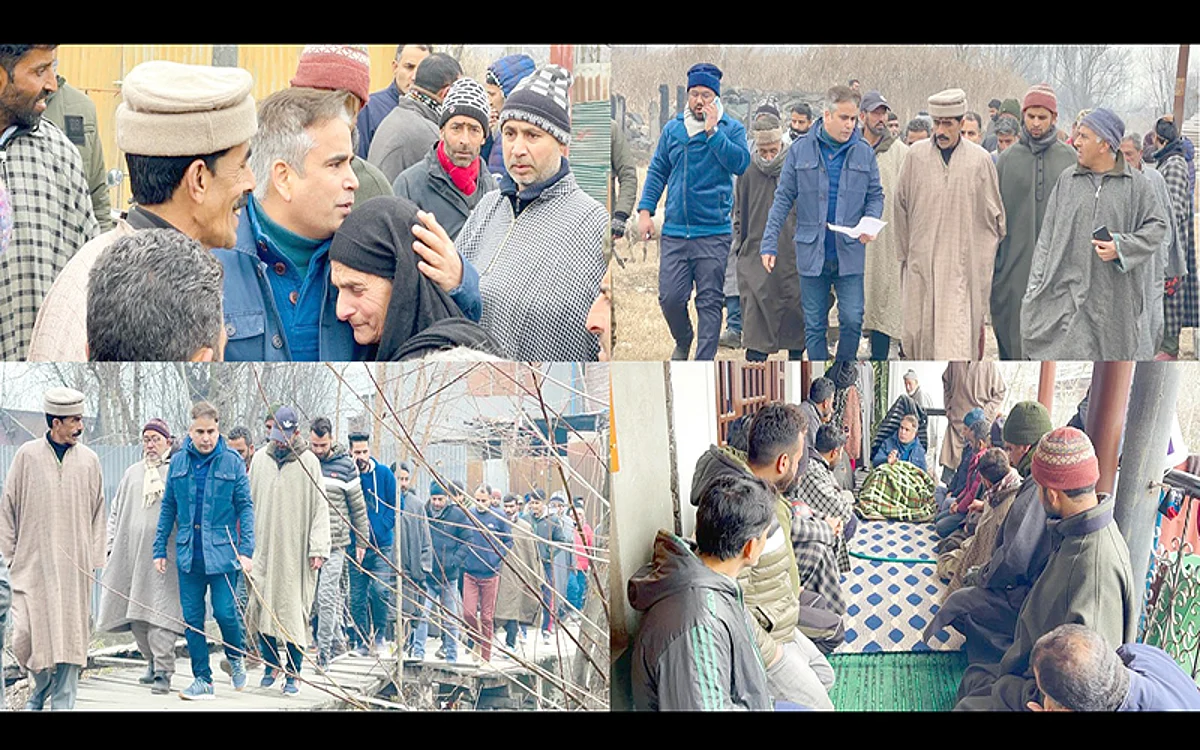 Tanvir Sadiq tours Dal interiors in Zadibal constituency