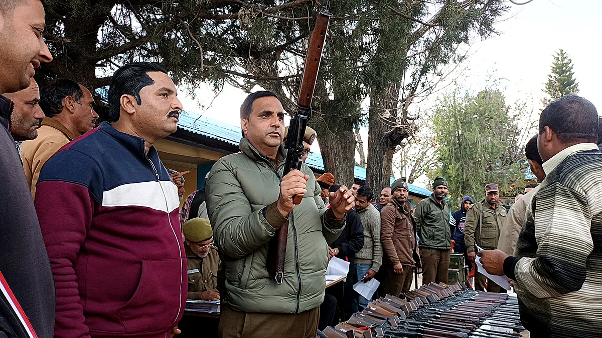 Officials said that at BSF firing practice range in Dhangri, a special firing practice range was organised by BSF and Police in which VDC members took part, who were provided with five bullets each to aim at the firing range and to sharpen firing skills.