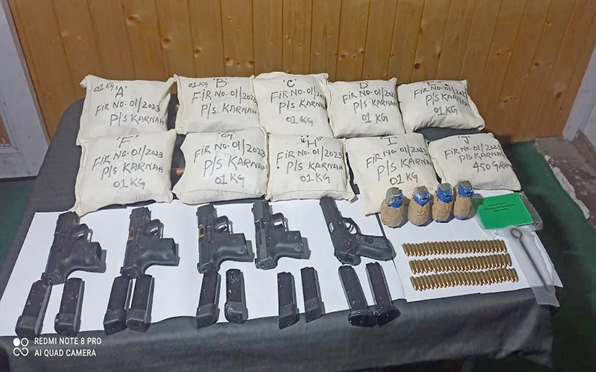 Arms, ammunition, narcotics seized in Karnah