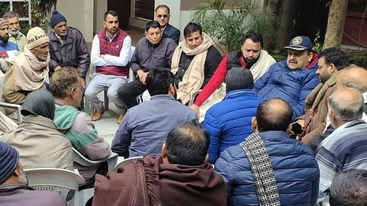 Rana interacting with various deputations in Jammu this afternoon