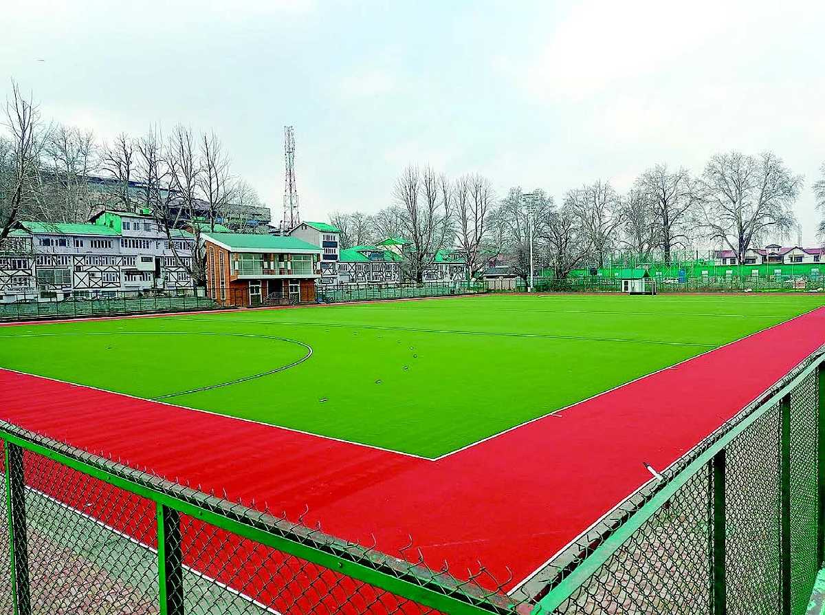 “The work is almost complete. It is fully modern turf with all the modern facilities available for Hockey players,” said a J&K Sports Council official.