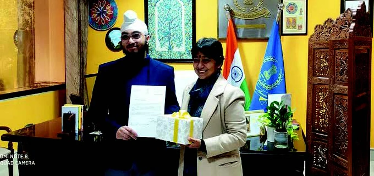 Young innovator from Jammu Onkar Batra felicitated
