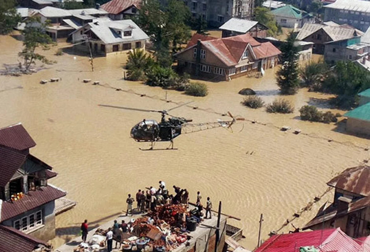 Flood hit people purchase submerged garments