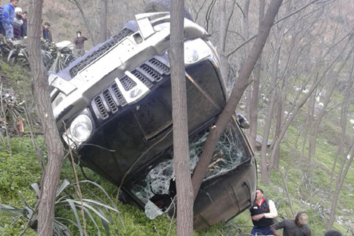 Narrow escape for three after SUV skids off highway near Magarkote