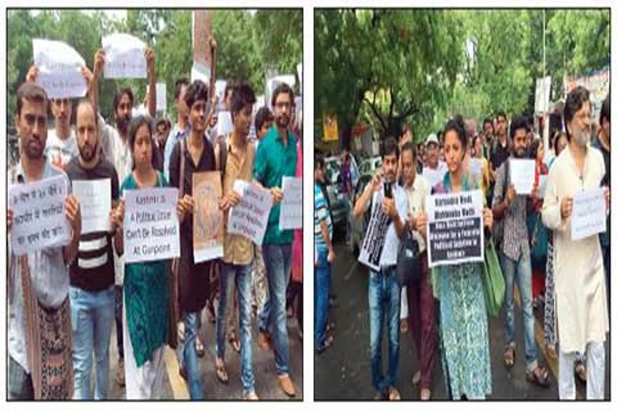 Demonstrations at Jantar Mantar against Kashmir killings