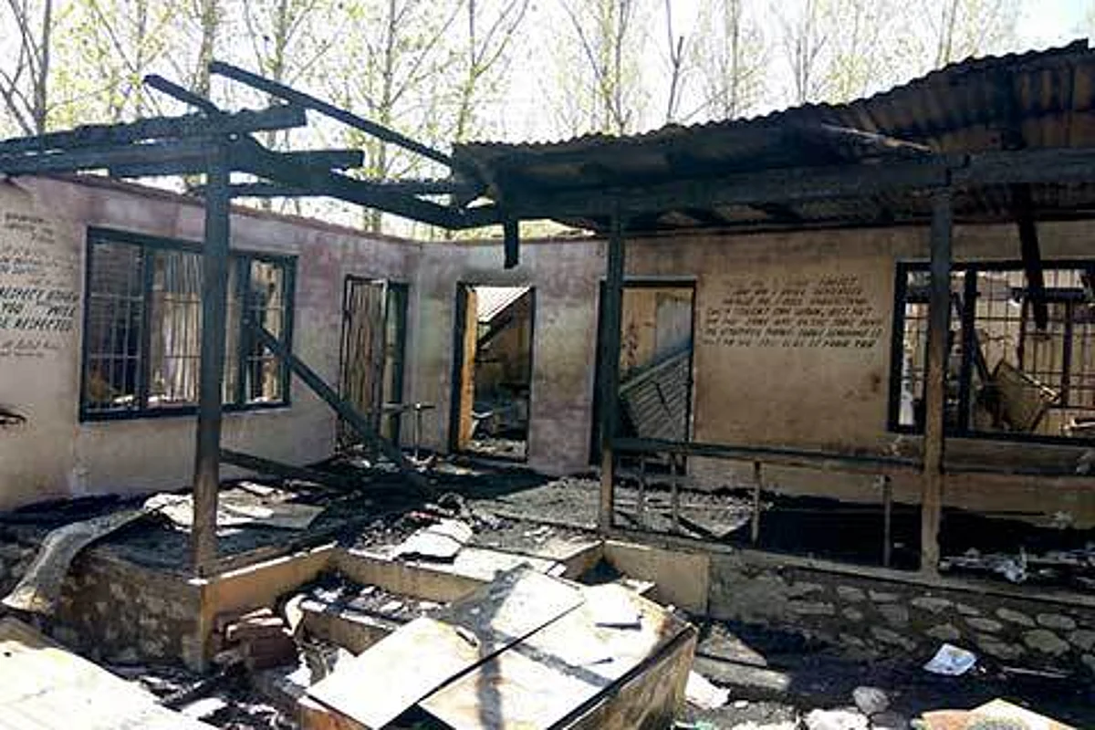2 schools designated as polling stations torched in South Kashmir