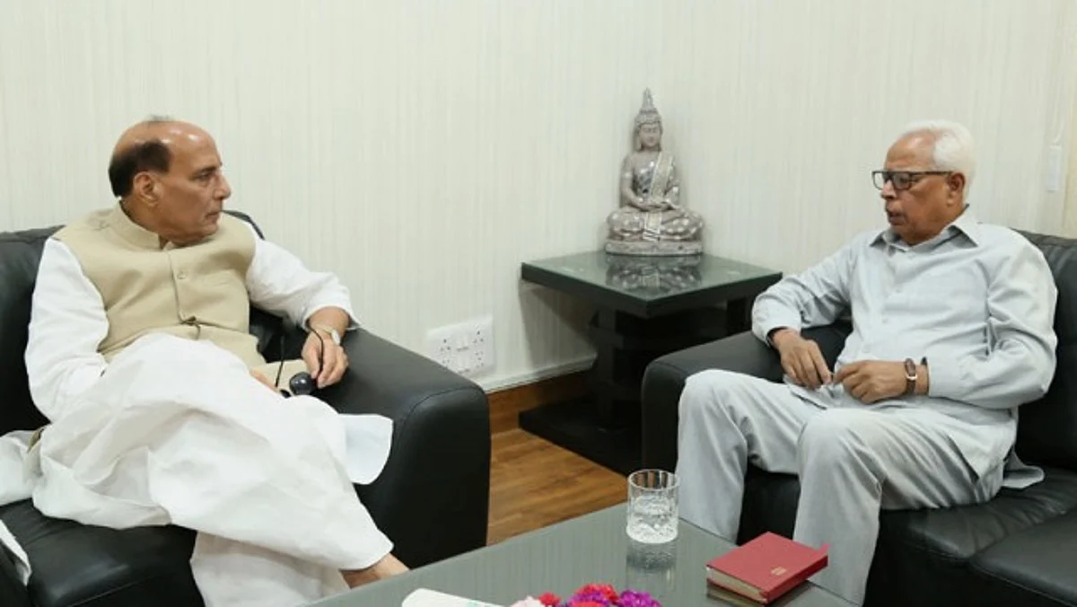 Jammu Kashmir Governor meets Rajnath Singh in Delhi