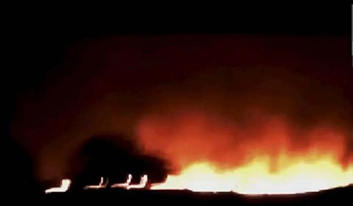 Flames consume residential house at Marmat