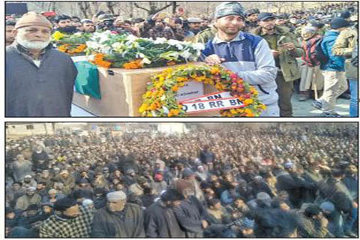 Hundreds participate in funerals of 2 army men in Kupwara
