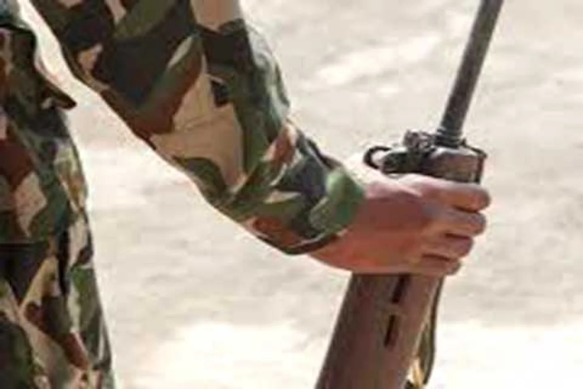 Rifle snatched from bank guard