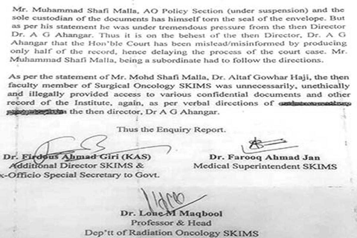 On Dr Ahangar’s behest court was misled, misinformed: Panel