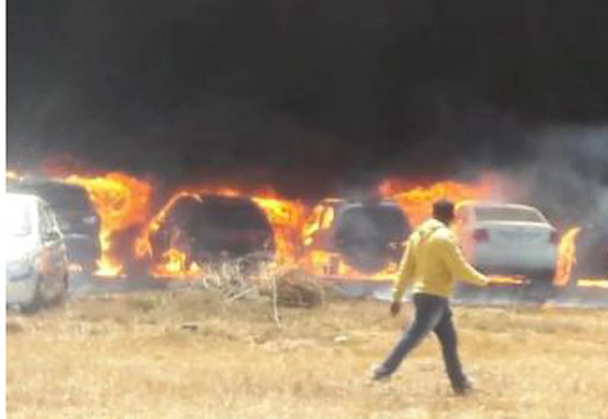 100 cars gutted in fire near Bengaluru air show