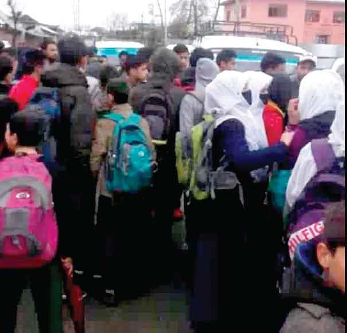 Students protest against shortage of teachers in Handwara school