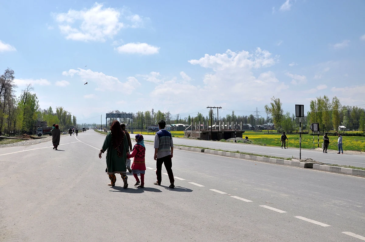 Kashmir bound vehicles were stopped at different places due to restrictions imposed in the Valley after the death of senior separatist leader Syed Ali Shah Geelani on Wednesday in Srinagar.