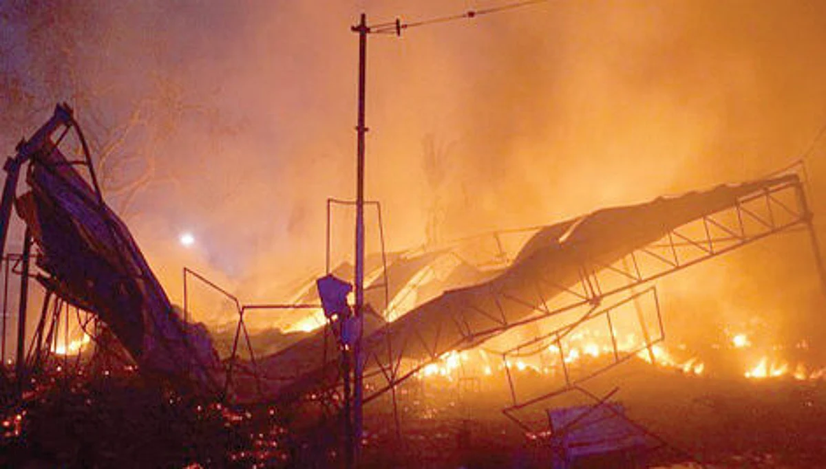 Over two dozen shanties of Rohingya gutted in midnight blaze in Jammu