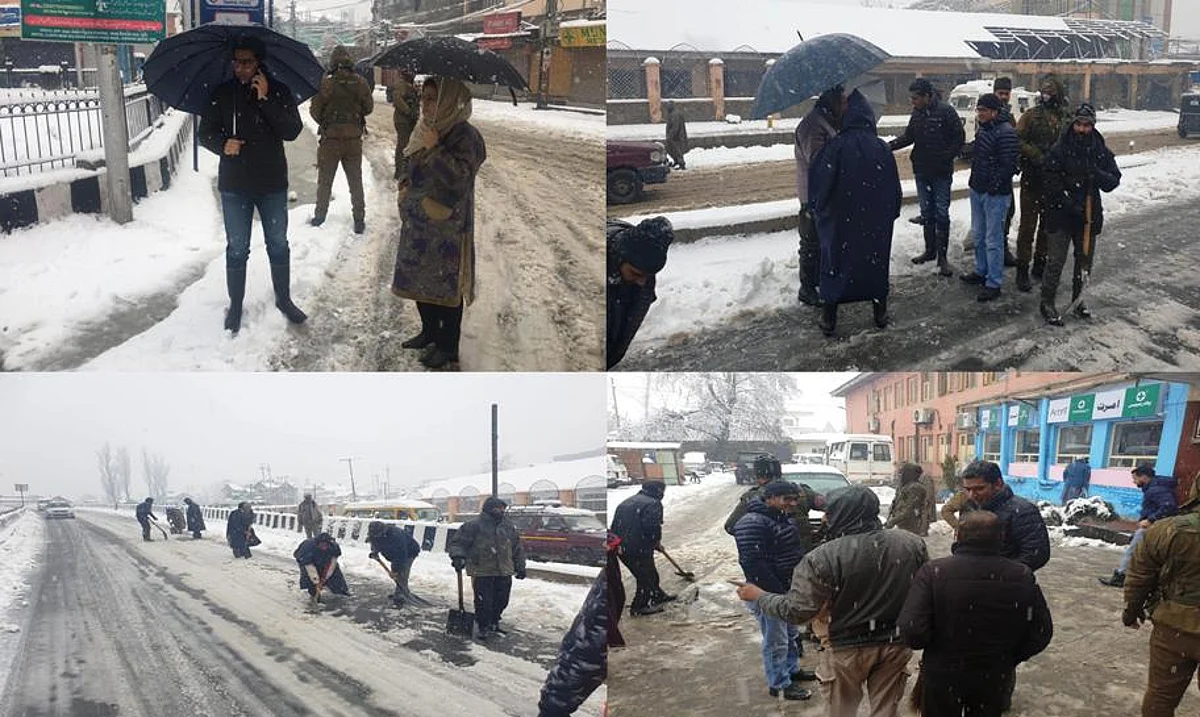 Snow-clearance machinery activated across Srinagar, DC tours city for firsthand assessment