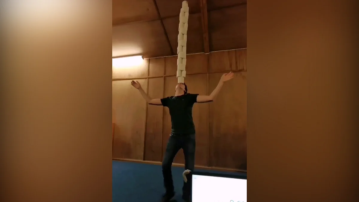 UK man balances pile of toilet papers on his head, smashes Guinness World Record