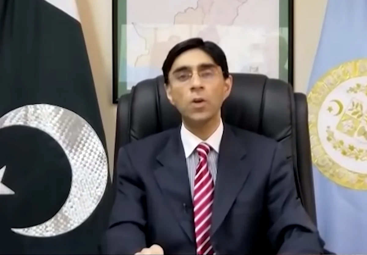Pakistan's national security advisor Moeed Yusuf. Image Source: Screengrab