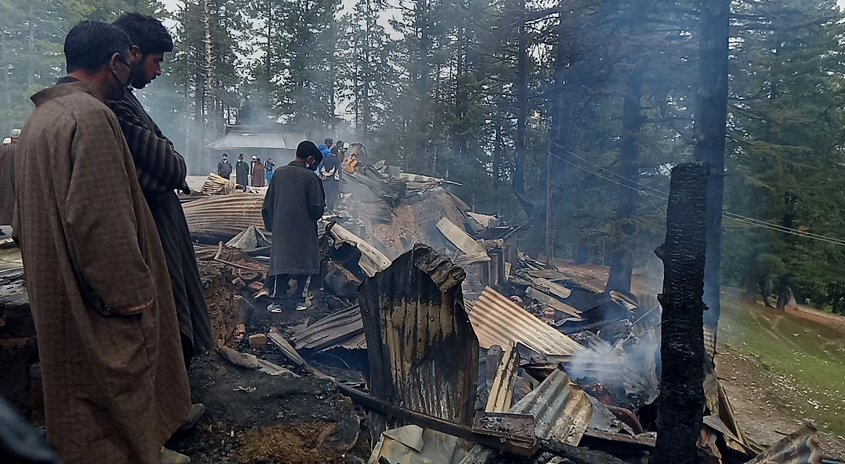 28 shops gutted in Baba Reshi shrine’s market