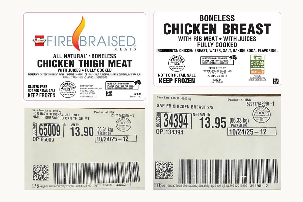 Hormel Recalls 4.87M Pounds of Frozen Chicken for Possible Metal
