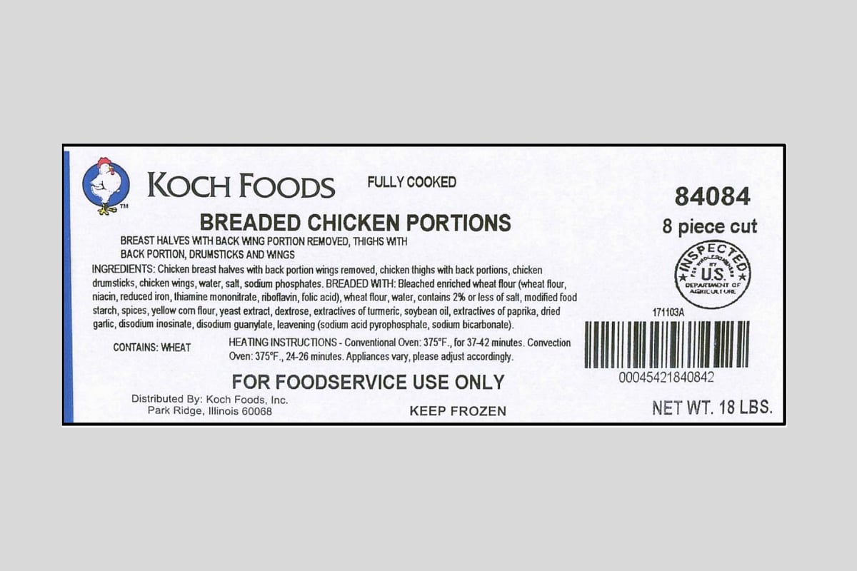 Recall Issued for Breaded Chicken After Major Allergen Left Off Label