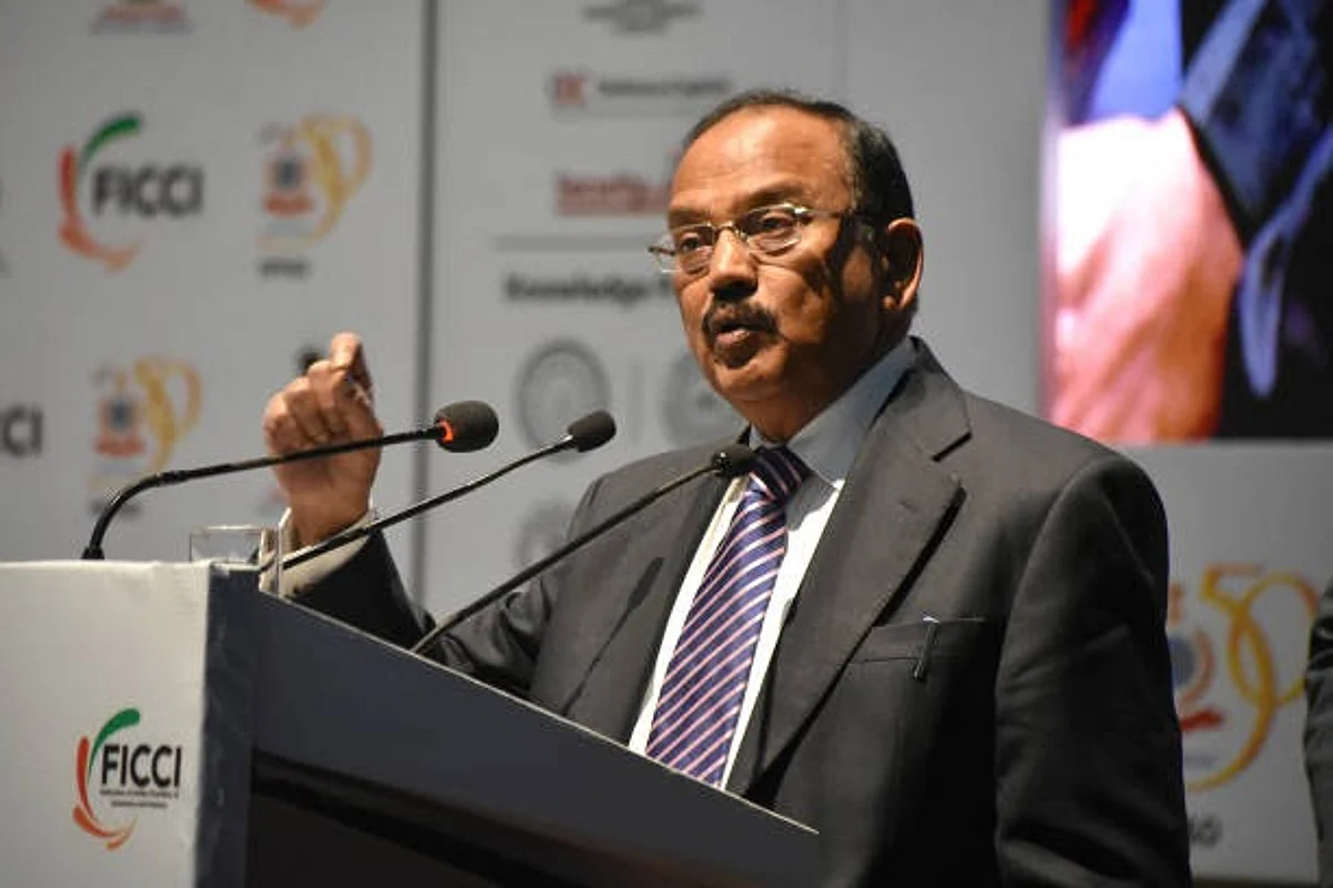 GURUGRAM, INDIA - MARCH 5: Ajit Doval, National Security Advisor (NSA) addresses the officers during 3rd young Superintendents of Police conference and Police Expo at Apparel House, sector-44 on March 5, 2020 in Gurugram, India. (Photo by Yogesh Kumar/Hindustan Times via Getty Images)