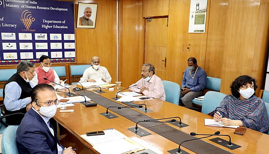 Union Education Minister, Dr. Ramesh Pokhriyal ′Nishank′ addresses at the Conclave on Transformational Reforms in Higher Education under National Education Policy-2020. The NEP has placed special emphasis on digital education opening up possibilities for several UK EdTech companies to venture into the Indian market.
