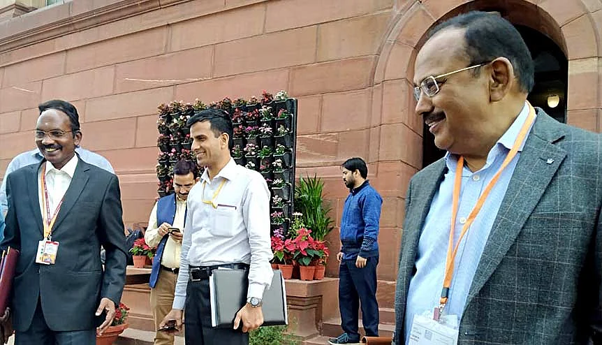 National Security Advisor (NSA) Ajit Doval and ISRO chief Dr K Sivan during the Winter Session of Parliament. The government has approved the Indian National Space Promotion and Authorisation Centre (IN-SPACe) which will play the role of regulator and provide a level playing field for every company operating in the space sector.